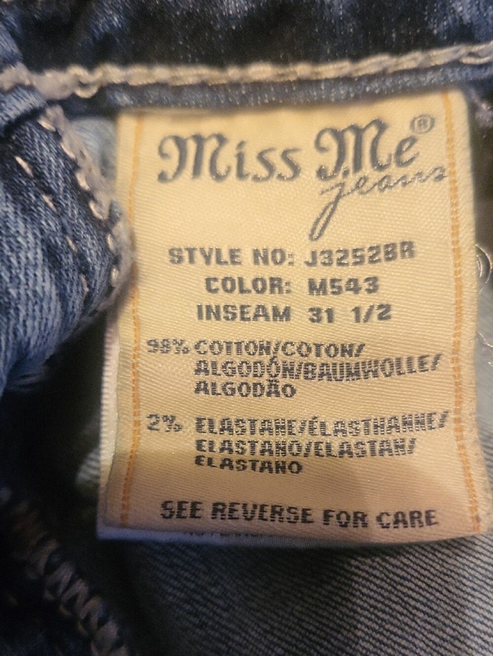 Miss Me Vintage Light Blue Bootcut Jeans with Silver Sequin Size 31 - Picture 7 of 12